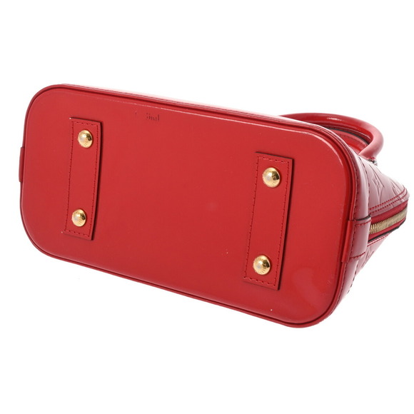 Louis Vuitton Patent BB Red Cerise Handbag Alma Monogram Vernis - Picture 6 of 12